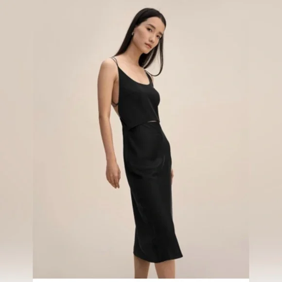 LilySilk Silk Cocktail Dress Wrap Elegant Spaghetti Strap Dress - Picture 1 of 7